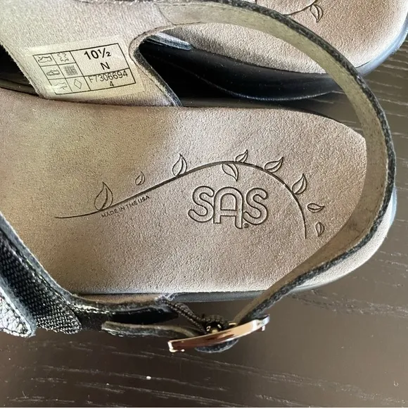 SAS Women Shoes Nudu Sandal Midnight Black Size 10.5 N Casual Comfort Adjustable