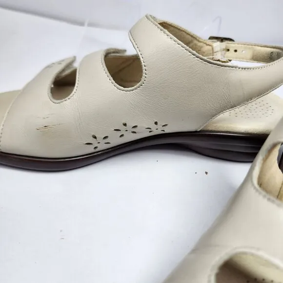 SAS Womens Quatro bone Leather Tripad Comfort Sandals Size 8M