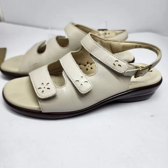 SAS Womens Quatro bone Leather Tripad Comfort Sandals Size 8M