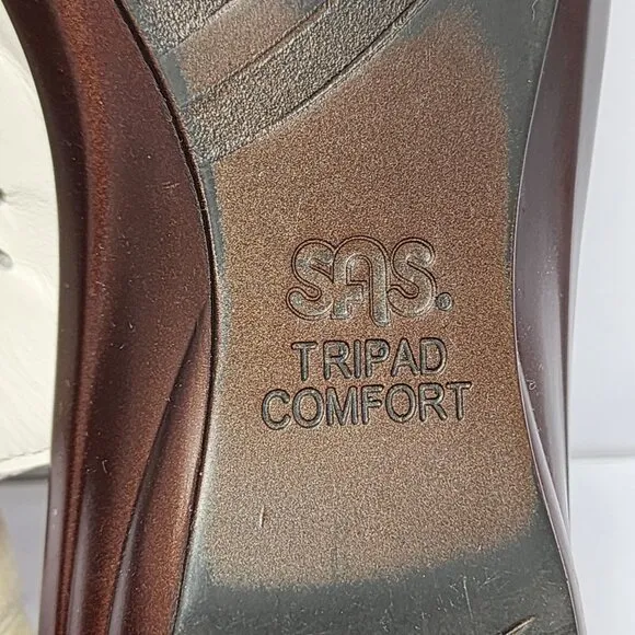 SAS Womens Quatro bone Leather Tripad Comfort Sandals Size 8M
