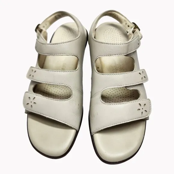 SAS Womens Quatro bone Leather Tripad Comfort Sandals Size 8M