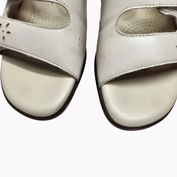 SAS Womens Quatro bone Leather Tripad Comfort Sandals Size 8M