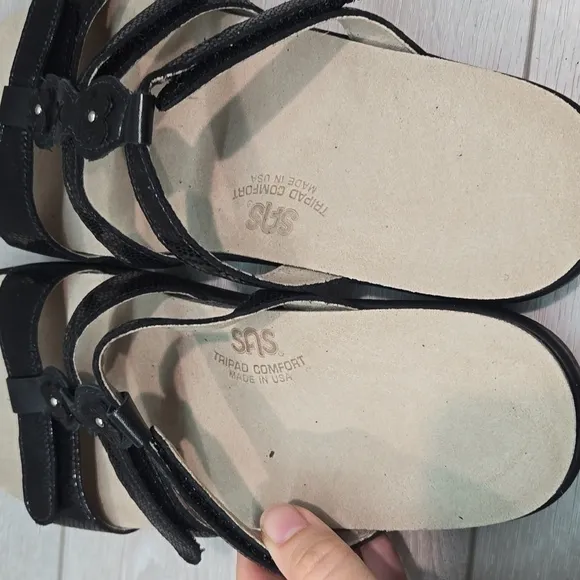 SAS Womens Tripad Comfort Naples Leather Sandals shoes sz 9.5M
