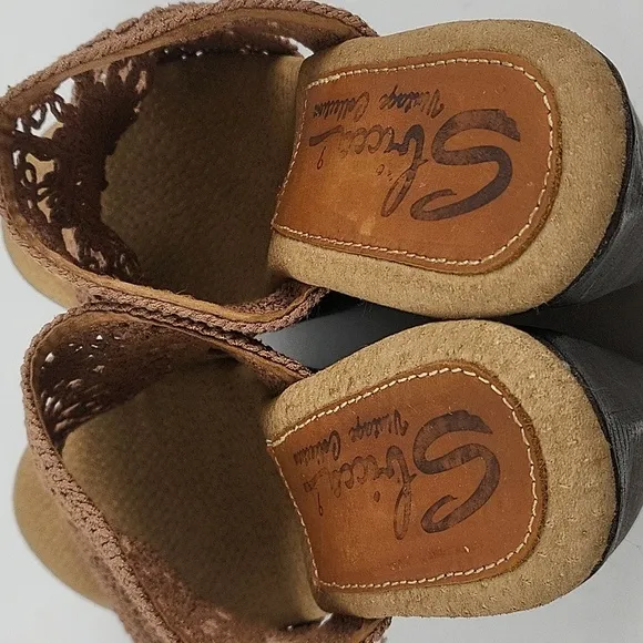 Sbicca Vintage Collection Tahiti Macrame Slip-on Platform Wooden Wedge S…