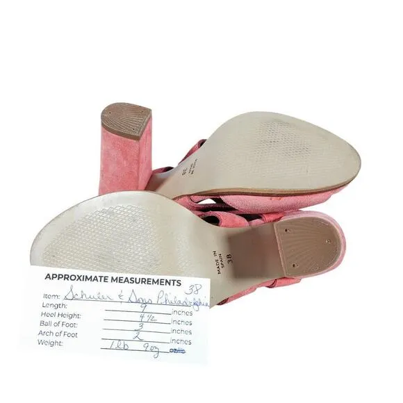Schuler &amp; Sons Philadelphia Anthropologie Heels EU 38 Salmon Pink Suede Lace Up
