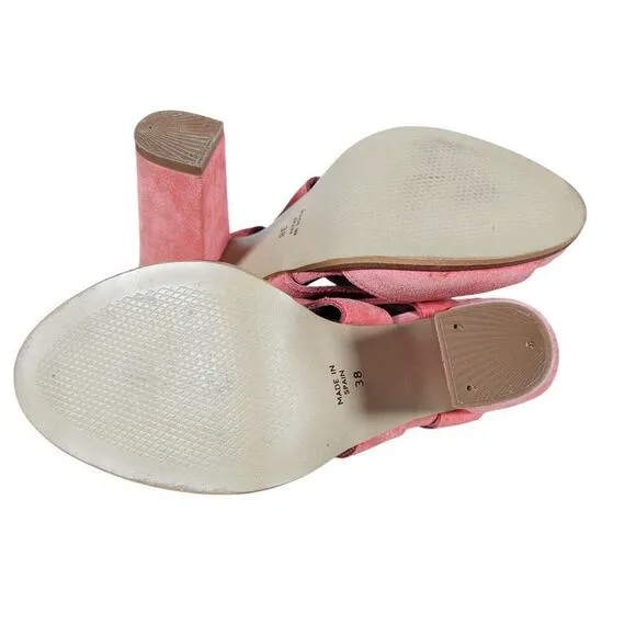 Schuler &amp; Sons Philadelphia Anthropologie Heels EU 38 Salmon Pink Suede Lace Up