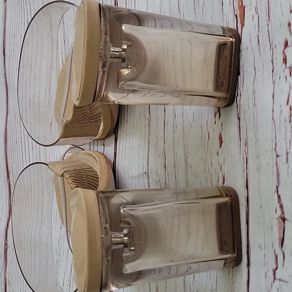 SCHULTZ Ariella Clear Acrylic  Strap Block Heel Sandals Size 10.5