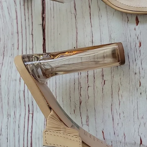 SCHULTZ Ariella Clear Acrylic  Strap Block Heel Sandals Size 10.5