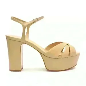 Schutz Keefa Nude Suede Platform Sandals