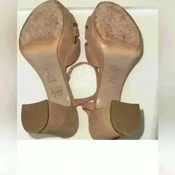 Schutz Keefa Nude Suede Platform Sandals