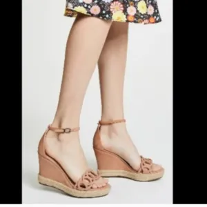 Schutz Keira Toasted Nut Fashion Espadrille Wedge Ankle Strap Sandals Size 6.5