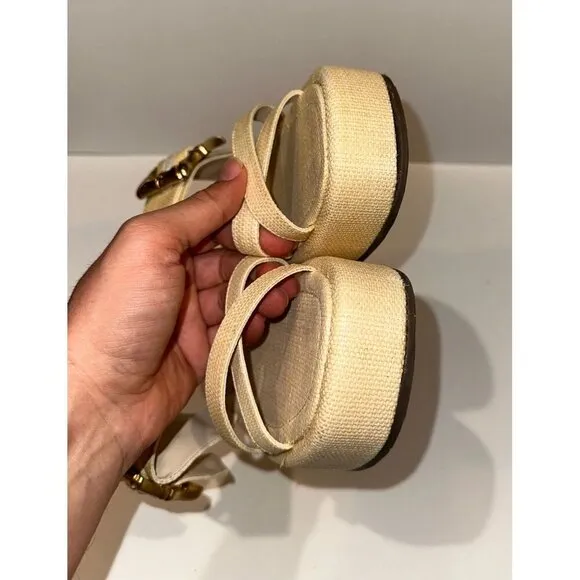 Schutz Lola Buckle Flatform Sandals Size 7.5
