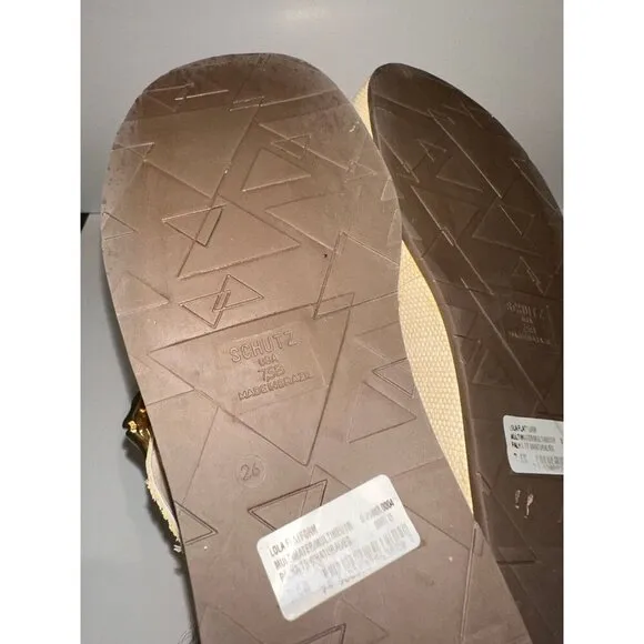 Schutz Lola Buckle Flatform Sandals Size 7.5
