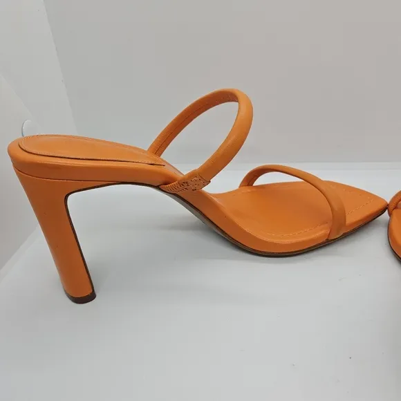 Schutz Ully Tab sandals square toe neon orange size 7B