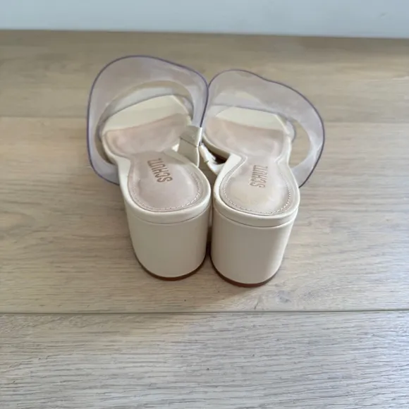 Schutz Victorie Slide Sandals Women's Sz 9 B Honey Beige Nubuck Leather NWOB