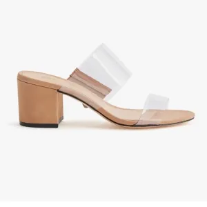 Schutz Victorie Slide Sandals Women's Sz 9 B Honey Beige Nubuck Leather NWOB