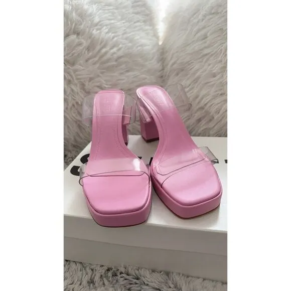 Schutz x REVOLVE Ariella Platform Sandals in Pink Rose, Size 8.5M