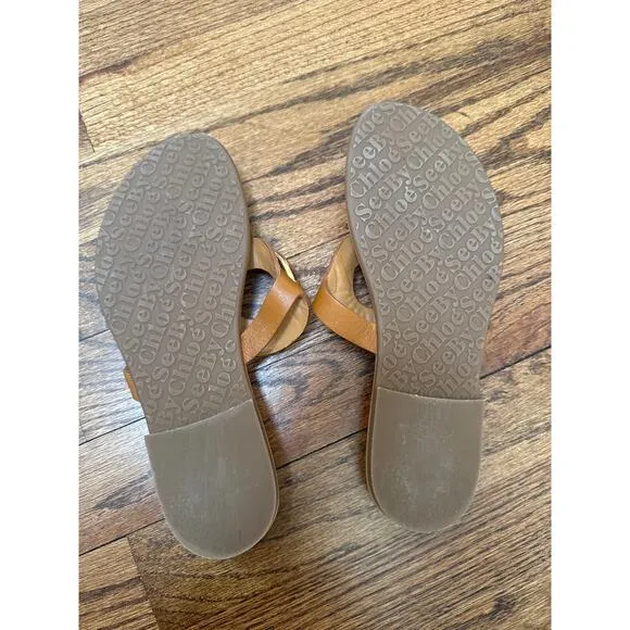 See by Chloé Brown Hana Flip Flop Sandals size 36