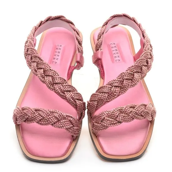 Serena Uziyel Ronda Braided Slingback Sandal 38 / 8 New