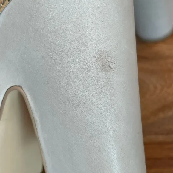 Seychelles Leather Cork T-Strap Platform Heel Strappy Sandals Taupe Off White 9