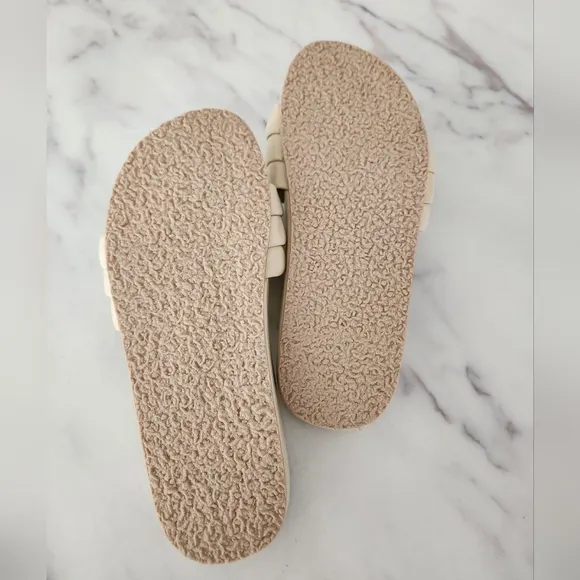 Seychelles Low Key Leather Ribbed Slide Sandals Summer Beach Shoes Slides
