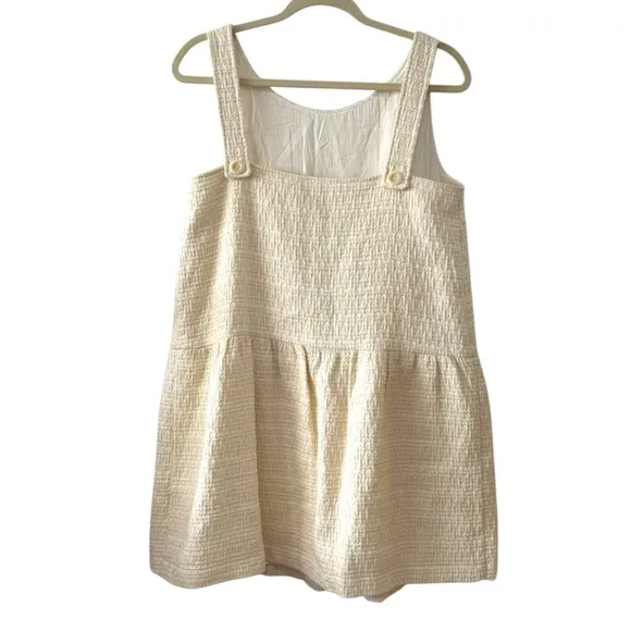 Sezane Lizzie Textured Jacquard Drop Waist Dress Size 6 EU 38