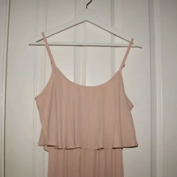 SHOW ME YOUR MUMU Caitlin Ruffle Maxi Dress sz XS Women's Pink Bridesmaid Gown