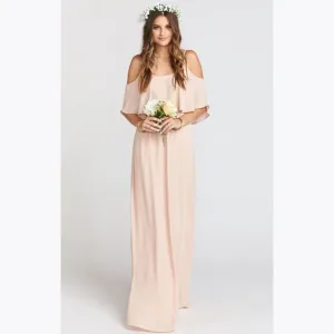 SHOW ME YOUR MUMU Caitlin Ruffle Maxi Dress sz XS Women's Pink Bridesmaid Gown