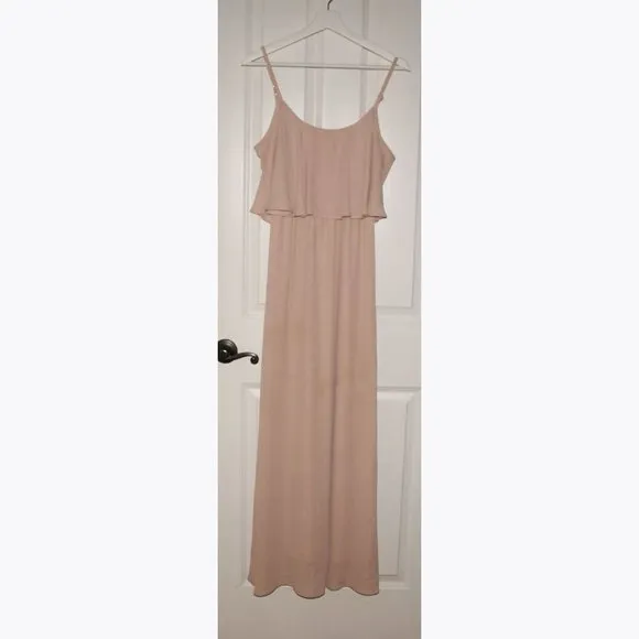 SHOW ME YOUR MUMU Caitlin Ruffle Maxi Dress sz XS Women's Pink Bridesmaid Gown