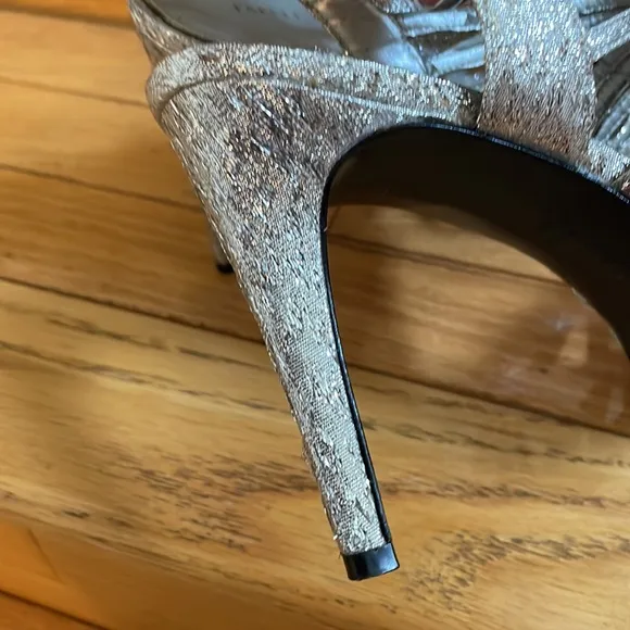 Silver High Heels Party Wear Sandals Size 9