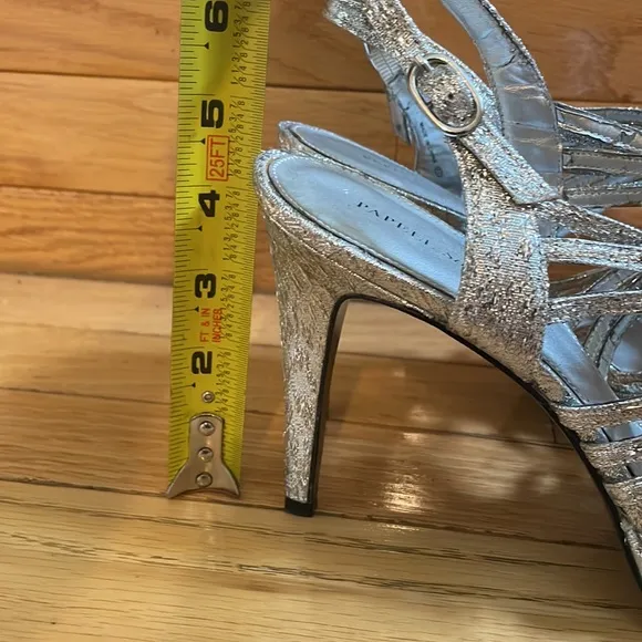 Silver High Heels Party Wear Sandals Size 9