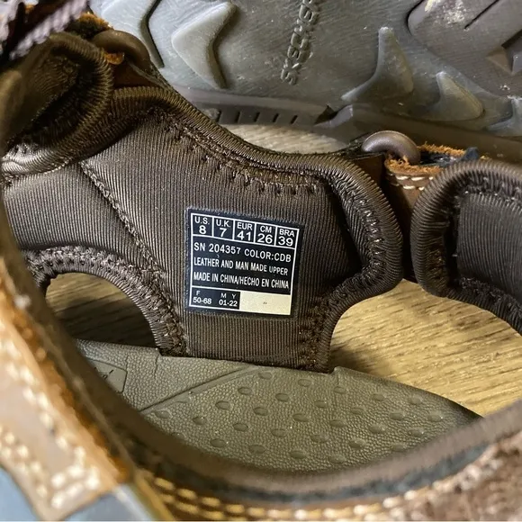 Sketchers Good Year Brown and Black Sandals 8 NWOT