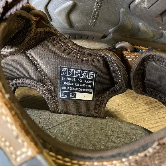 Sketchers Good Year Brown and Black Sandals 8 NWOT