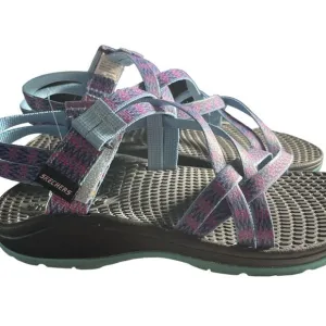 Sketchers Hiking Swimming Strap Sandals Purple Blue Size 1 EUC #3052