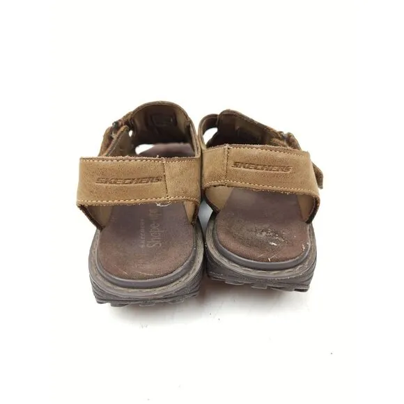 Sketchers Sandals Shape Ups Fisherman Brown Leather Walking Toning Womens 7