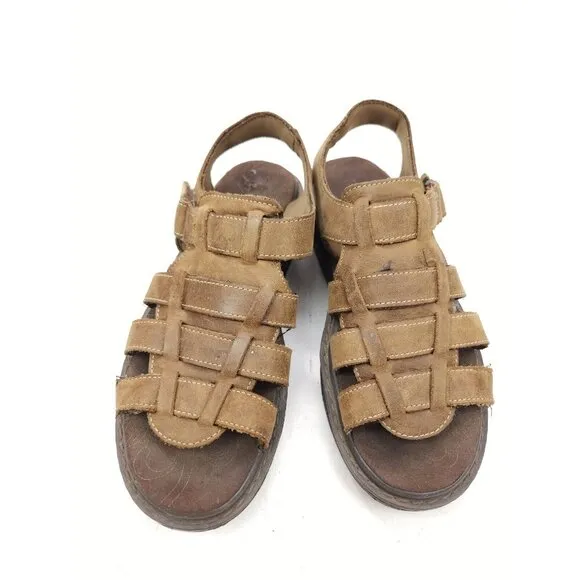 Sketchers Sandals Shape Ups Fisherman Brown Leather Walking Toning Womens 7