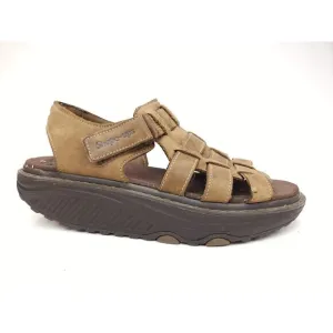 Sketchers Sandals Shape Ups Fisherman Brown Leather Walking Toning Womens 7