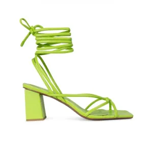 SMASH Eva Block Heel Lace-Up Sandals-NIB