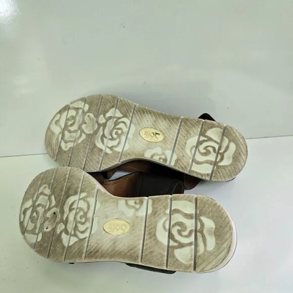 Sofft Black Leather Comfort Sandals Size 7M
