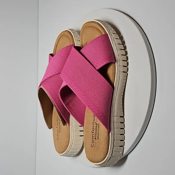 Sofft Comfortiva Chelsea Sandals Slide Slip-On Textile Memory Foam Magenta 7