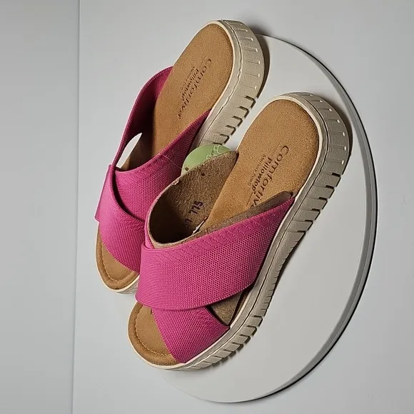 Sofft Comfortiva Chelsea Sandals Slide Slip-On Textile Memory Foam Magenta 7