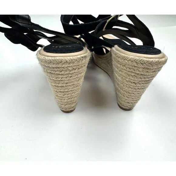 Sofft Suede Wedge Platform Sandals Women 11M NWOT Strappy Open Toe Comfort Black