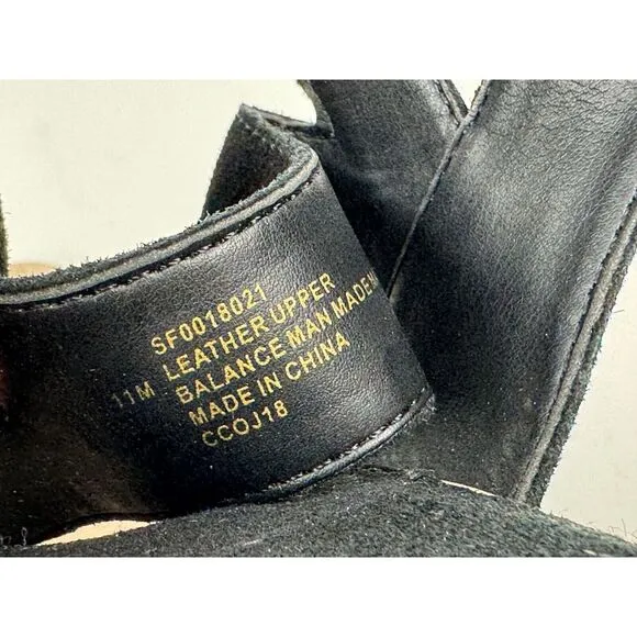 Sofft Suede Wedge Platform Sandals Women 11M NWOT Strappy Open Toe Comfort Black