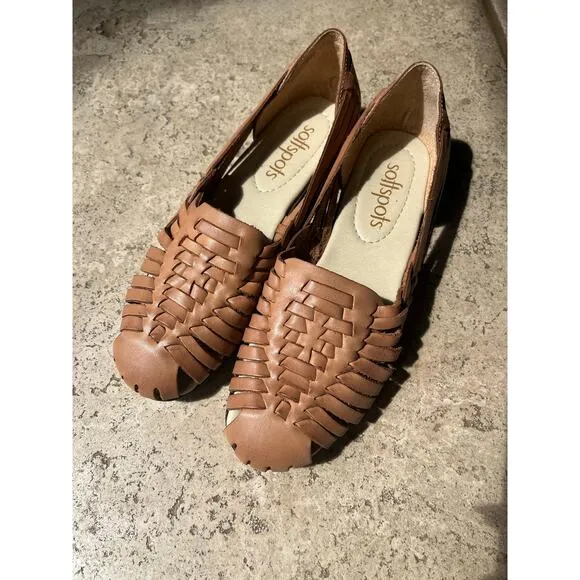 Softspots Huarache Sandals ShoesLeather Woven Slip On WesternTrinidad Sz 8 NEW