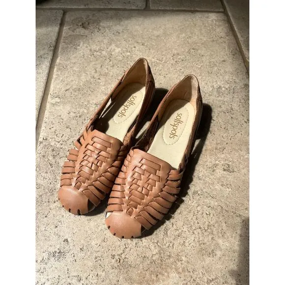 Softspots Huarache Sandals ShoesLeather Woven Slip On WesternTrinidad Sz 8 NEW