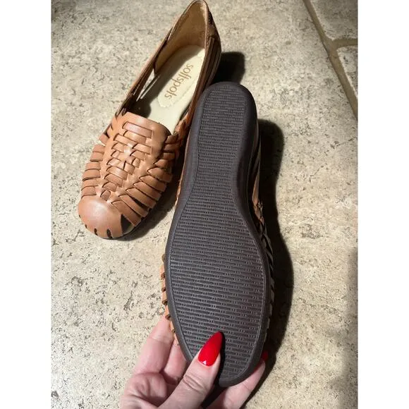 Softspots Huarache Sandals ShoesLeather Woven Slip On WesternTrinidad Sz 8 NEW