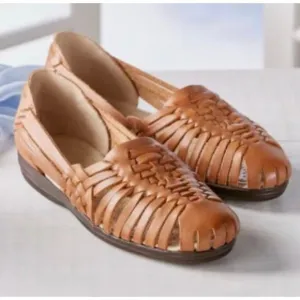 Softspots Huarache Sandals ShoesLeather Woven Slip On WesternTrinidad Sz 8 NEW