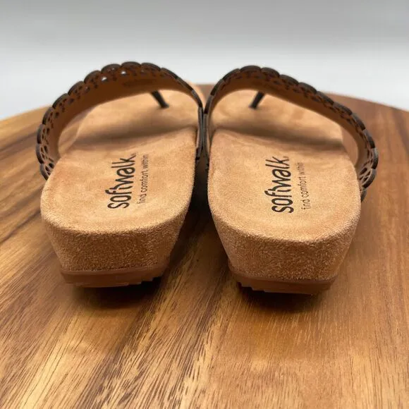 SoftWalk Bethany Sandals Womens 8.5 N Thong Leather Comfort Walking S2203-400