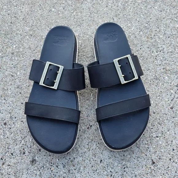 Sorel Black Sandals with Buckle Women Size 10.5