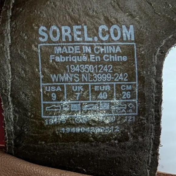 Sorel Cameron Slingback Leather Wedge Flatform Cork Sole Comfort Sandals Olive 9